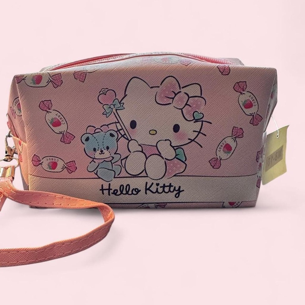 Hello Kitty Pink Pastel Candy Wristlet makeup bag